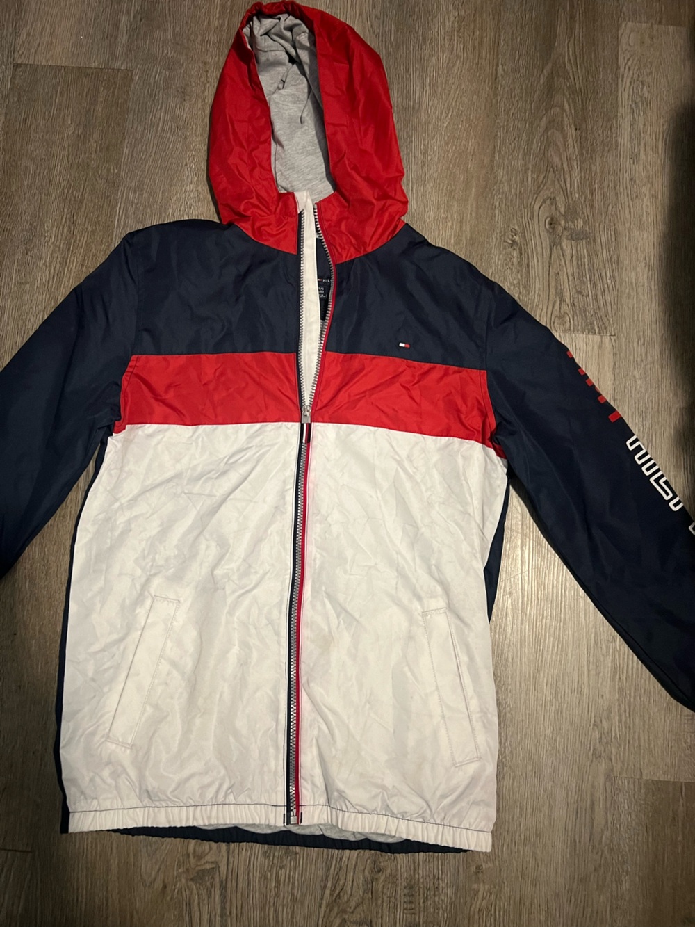 Tommy Hilfiger Navy, Red & White Colorblock Windbreaker